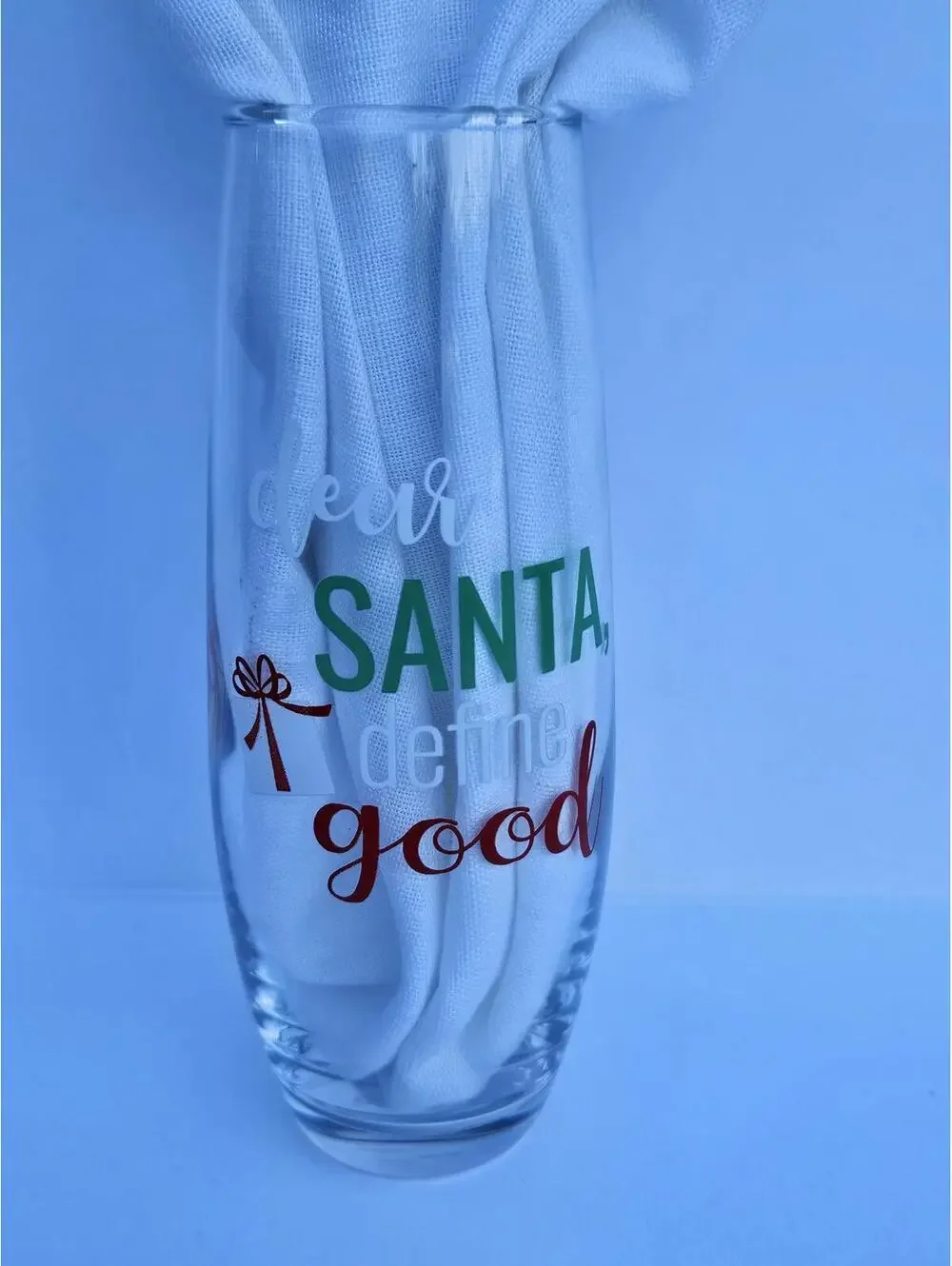 Dear Santa Define Good – Holiday Humor Cocktail Glass